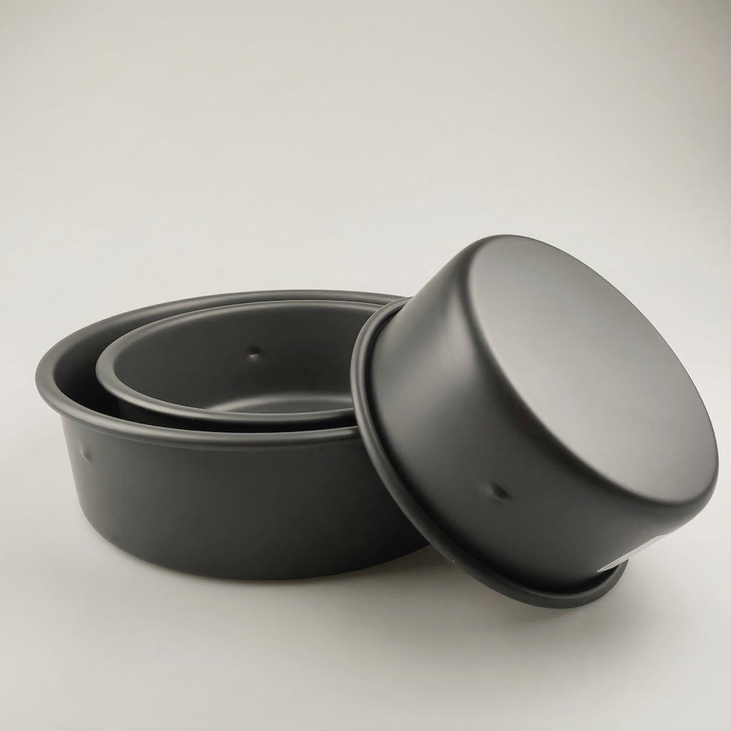 SANNENG Hard Anodized Deep Round Cake Pan with Fixed Bottom - Canadian Distribution - Ships Free Within Canada on Orders Above CAD $199