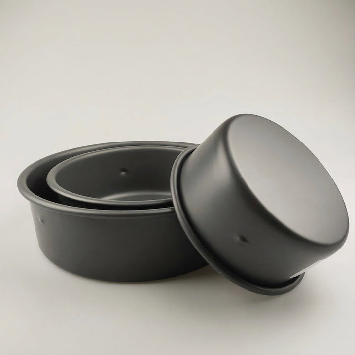 SANNENG Hard Anodized Deep Round Cake Pan with Fixed Bottom - Canadian Distribution - Ships Free Within Canada on Orders Above CAD $199