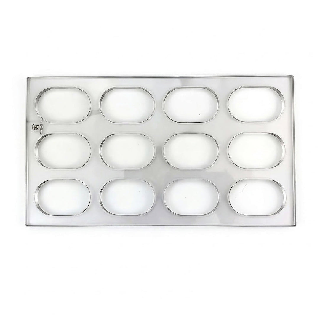 SANNENG Premium Acrylic Dacquoise Template, 12 Oval Cavities - Canadian Distribution - Ships Free Within Canada on Orders Above CAD $199