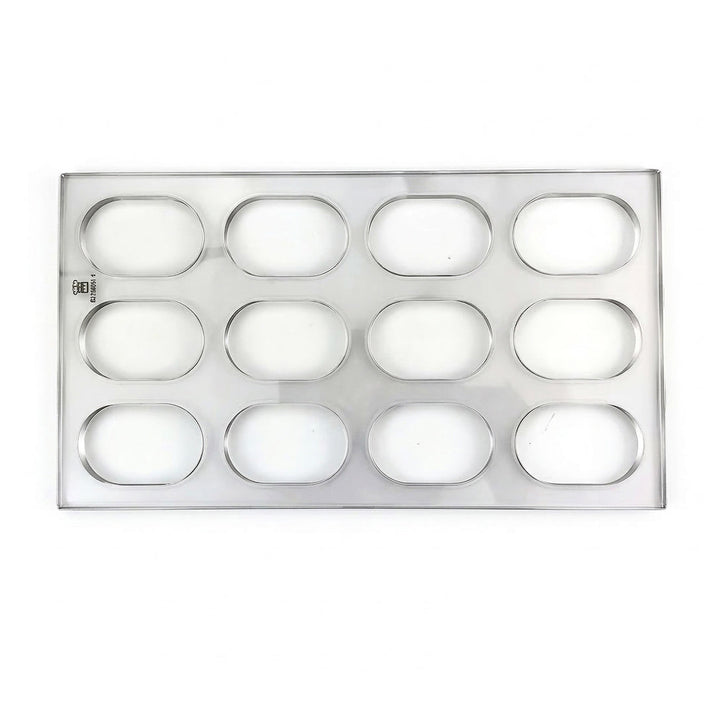 SANNENG Premium Acrylic Dacquoise Template, 12 Oval Cavities - Canadian Distribution - Ships Free Within Canada on Orders Above CAD $199
