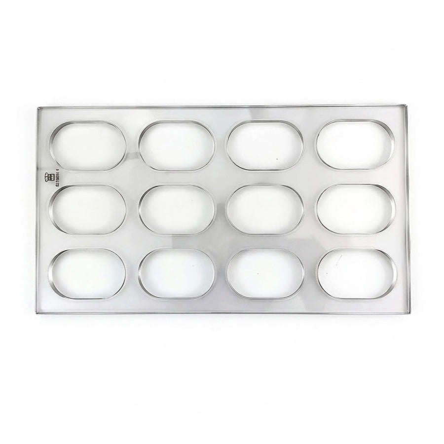 SANNENG Premium Acrylic Dacquoise Template, 12 Oval Cavities - Canadian Distribution - Ships Free Within Canada on Orders Above CAD $199