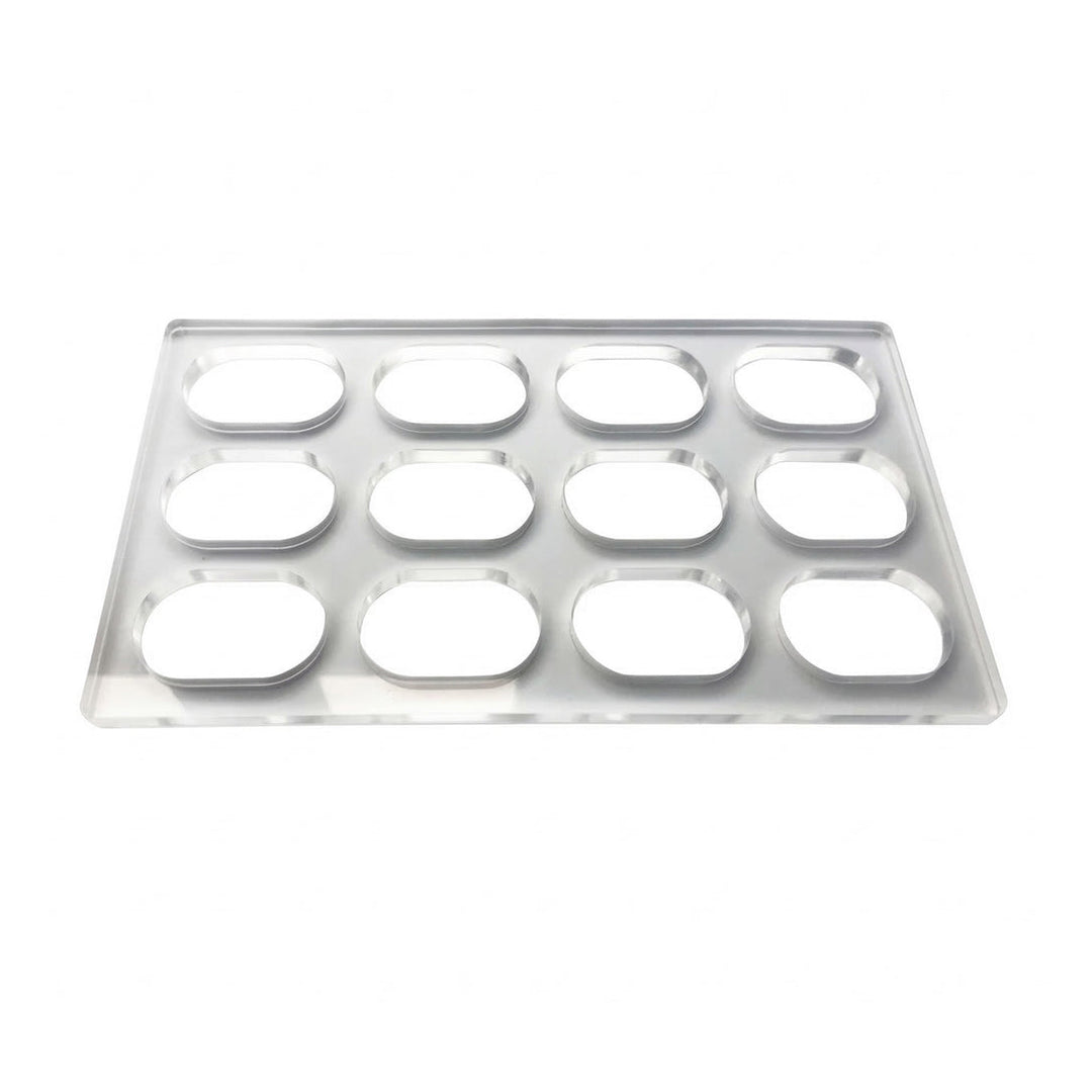 SANNENG Premium Acrylic Dacquoise Template, 12 Oval Cavities - Canadian Distribution - Ships Free Within Canada on Orders Above CAD $199