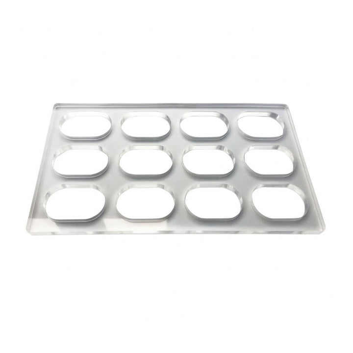 SANNENG Premium Acrylic Dacquoise Template, 12 Oval Cavities - Canadian Distribution - Ships Free Within Canada on Orders Above CAD $199