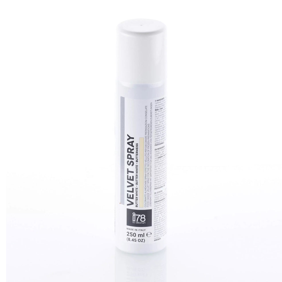 SILIKOMART Cocoa Butter Velvet Spray Butter White, 250 ml - Canadian Distribution - Ships Free Within Canada on Orders Above CAD $199