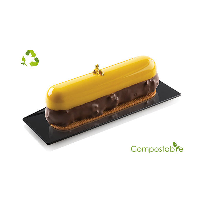 SILIKOMART Compostable Black Trays, Rectangle 140×40 mm - Canadian Distribution - Ships Free Within Canada on Orders Above CAD $199