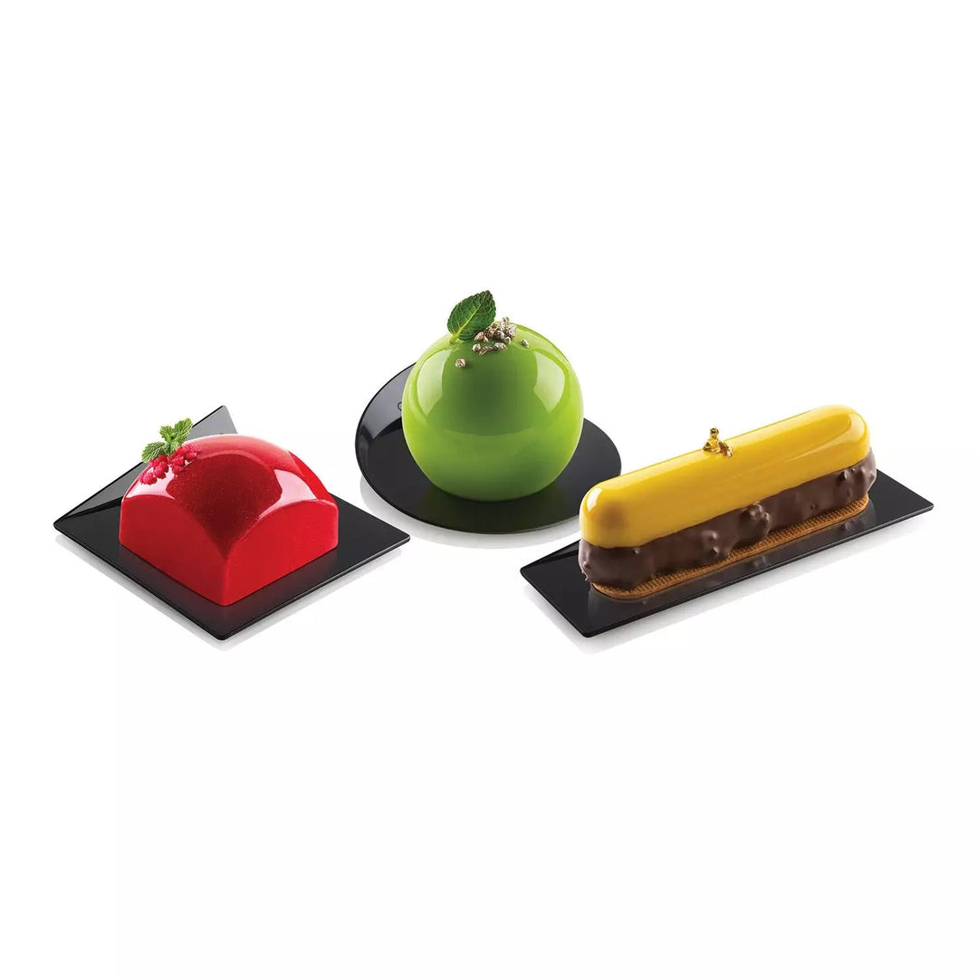 SILIKOMART Compostable Black Trays, Rectangle 140×40 mm - Canadian Distribution - Ships Free Within Canada on Orders Above CAD $199