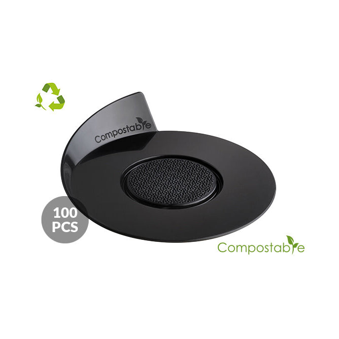SILIKOMART Compostable Black Trays, Round Ø86 mm - Canadian Distribution - Ships Free Within Canada on Orders Above CAD $199