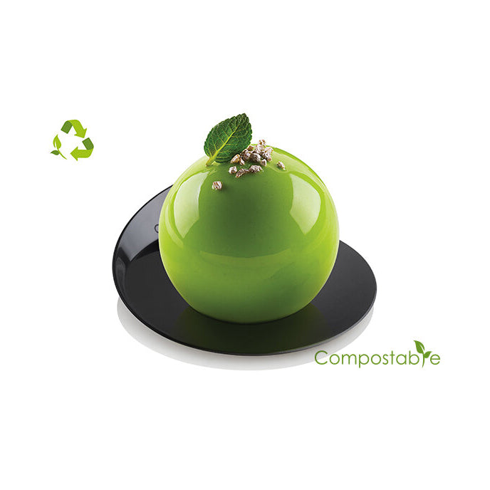 SILIKOMART Compostable Black Trays, Round Ø86 mm - Canadian Distribution - Ships Free Within Canada on Orders Above CAD $199