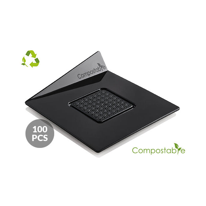 SILIKOMART Compostable Black Trays, Square 83×83 mm - Canadian Distribution - Ships Free Within Canada on Orders Above CAD $199