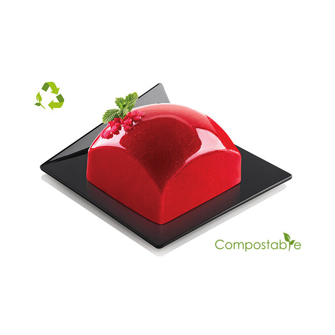 SILIKOMART Compostable Black Trays, Square 83×83 mm - Canadian Distribution - Ships Free Within Canada on Orders Above CAD $199
