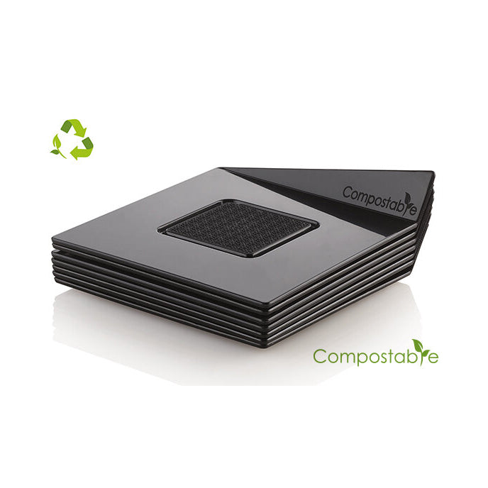 SILIKOMART Compostable Black Trays, Square 83×83 mm - Canadian Distribution - Ships Free Within Canada on Orders Above CAD $199