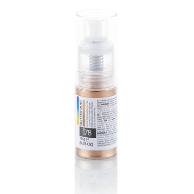 SILIKOMART Glitter Dust Bronze Spray, Edible Luster Dust, 10 g - Canadian Distribution - Ships Free Within Canada on Orders Above CAD $199
