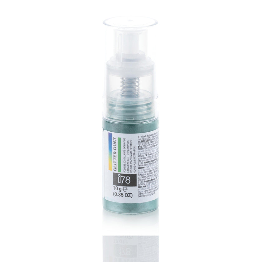 SILIKOMART Glitter Dust Green Spray, Edible Luster Dust, 10 g - Canadian Distribution - Ships Free Within Canada on Orders Above CAD $199