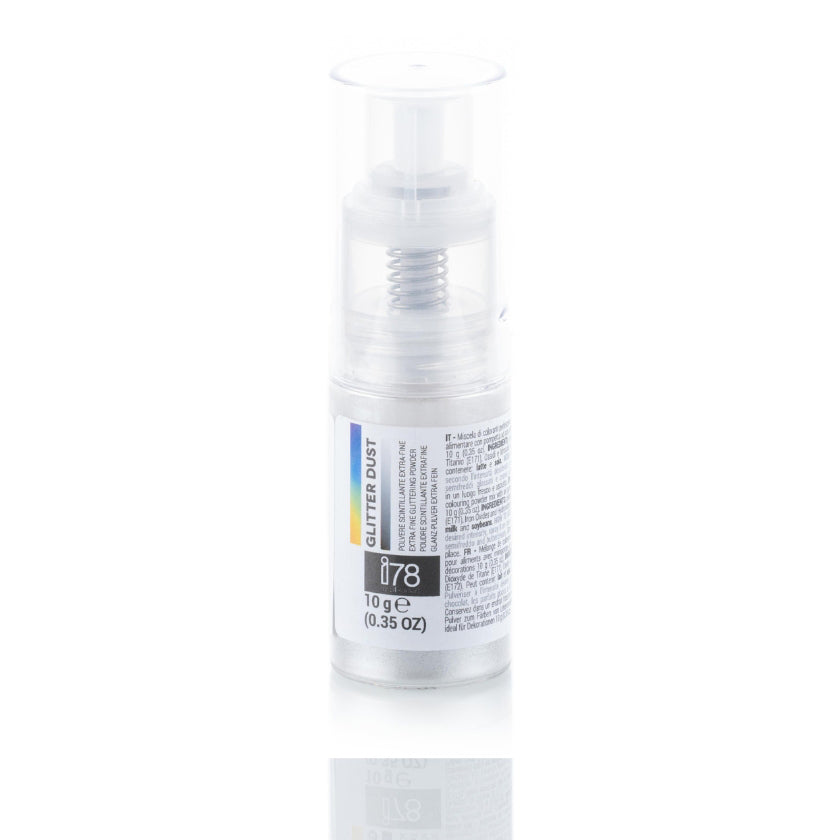SILIKOMART Glitter Dust Silver Spray, Edible Luster Dust, 10 g - Canadian Distribution - Ships Free Within Canada on Orders Above CAD $199