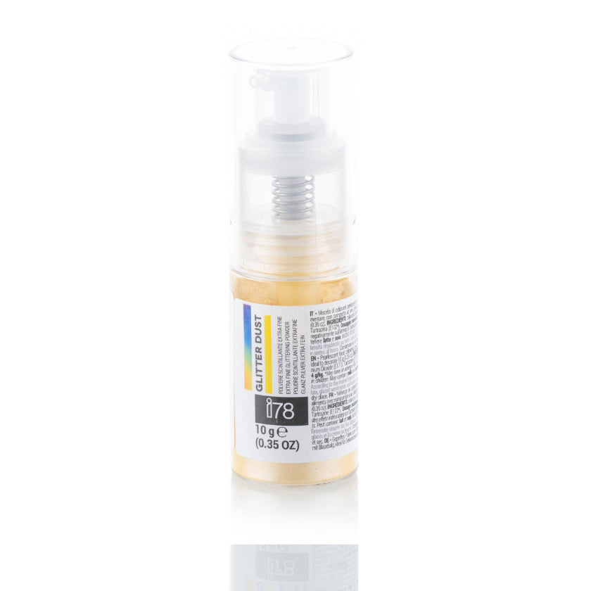 SILIKOMART Glitter Dust Yellow Spray, Edible Luster Dust, 10 g - Canadian Distribution - Ships Free Within Canada on Orders Above CAD $199