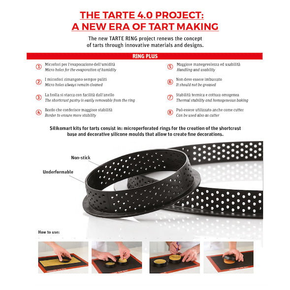 SILIKOMART Perforated Non-Stick Tart Rings (Pre-order Only) - Canadian Distribution - Ships Free Within Canada on Orders Above CAD $199