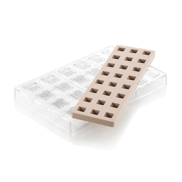 SILIKOMART Quadro 01 Tritan Chocolate Mould Kit, Bonbon
