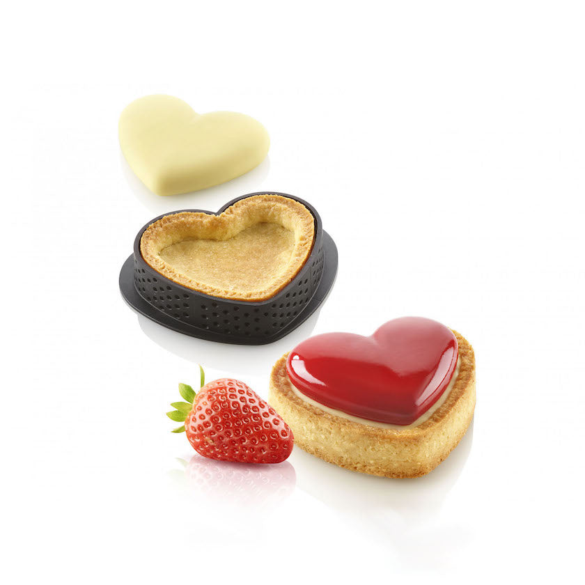 SILIKOMART Small Amore Tart Ring Kit (Silicone Mould + 8 Rings) - Canadian Distribution - Ships Free Within Canada on Orders Above CAD $199