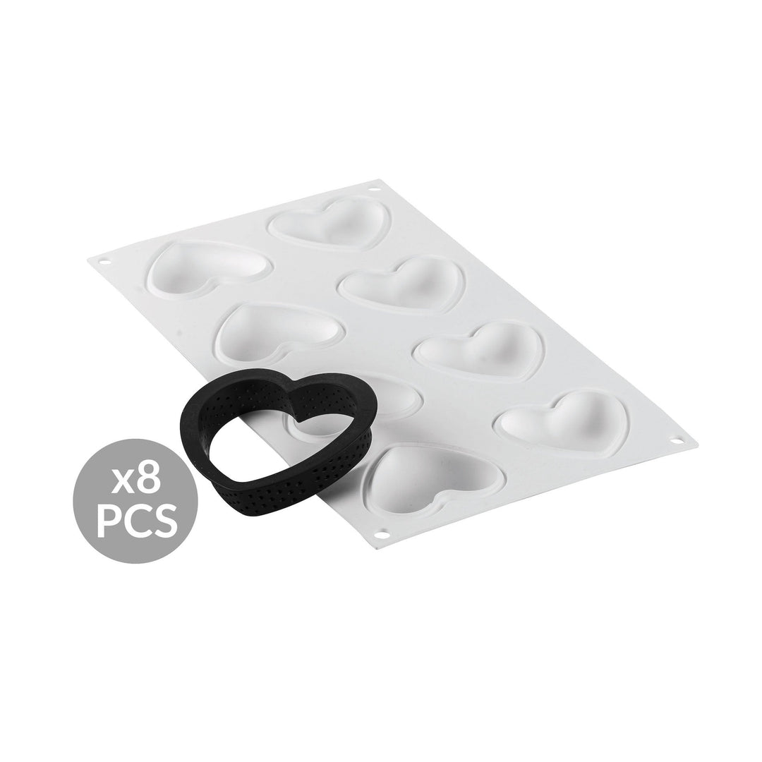 SILIKOMART Small Amore Tart Ring Kit (Silicone Mould + 8 Rings) - Canadian Distribution - Ships Free Within Canada on Orders Above CAD $199