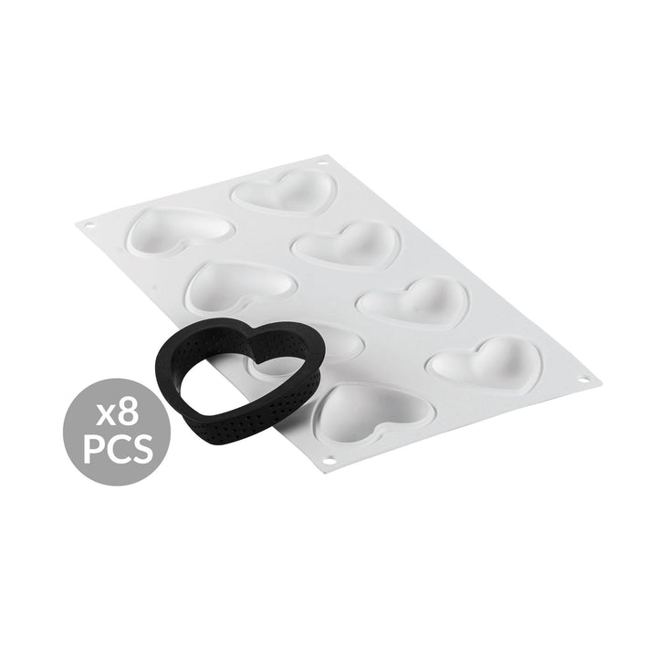 SILIKOMART Small Amore Tart Ring Kit (Silicone Mould + 8 Rings) - Canadian Distribution - Ships Free Within Canada on Orders Above CAD $199