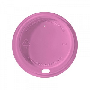 SOMI Pink Dome Lid - Hot Cup Lids, 12 x 100 - 90mm - For 10Sqt-20oz Hot Drink Paper Cups - Canadian Distribution