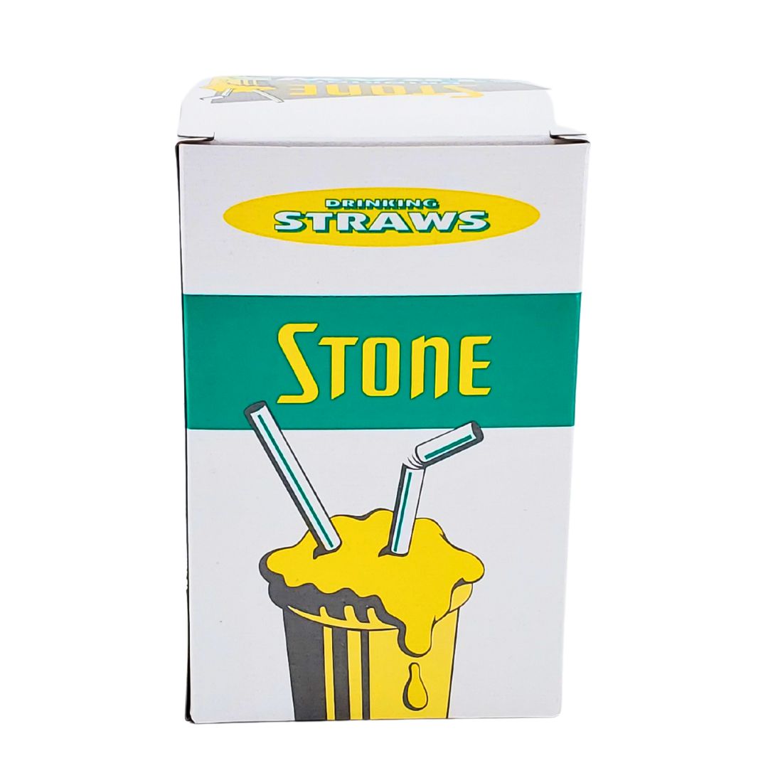 Stone Plastic Straw - 6" Super Cocktail BLACK - 022650