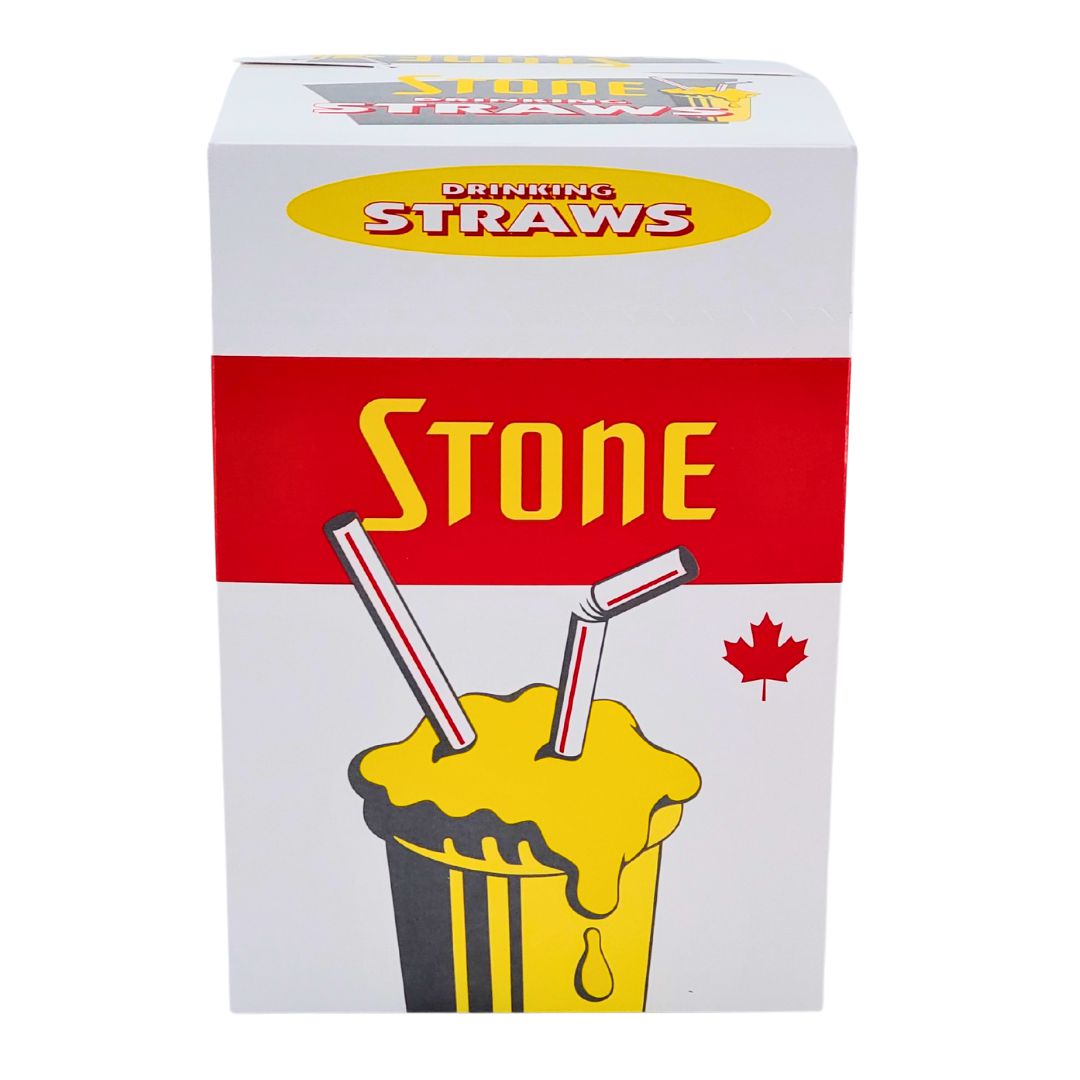 Stone - Plastic Straw - 8" Milkshake Wrapped - 081300