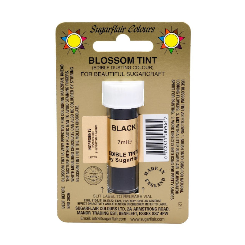 SUGARFLAIR Black Blossom Tint – Edible Dusting Colour, 7ml - Canadian Distribution - Ships Free Within Canada on Orders Above CAD $199
