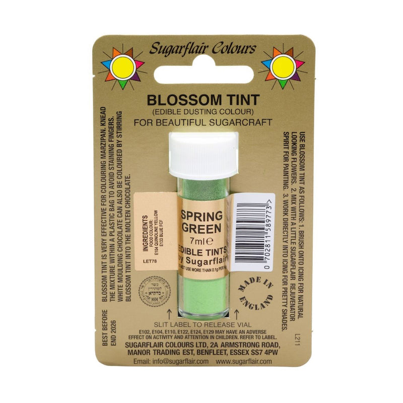 SUGARFLAIR Spring Green Blossom Tint – Edible Dusting Colour, 7ml - Canadian Distribution - Ships Free Within Canada on Orders Above CAD $199