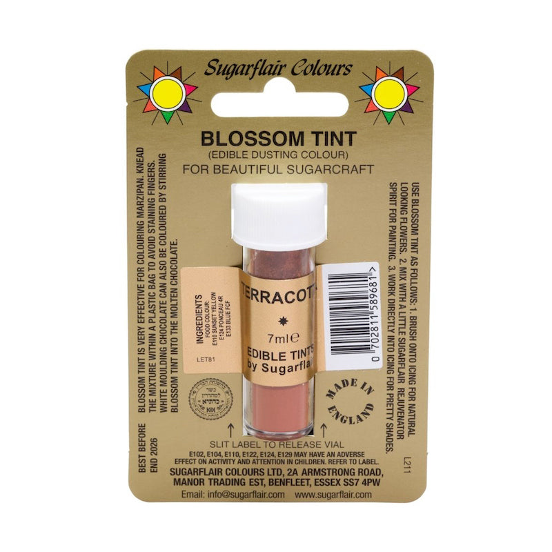 SUGARFLAIR Terracotta Blossom Tint – Edible Dusting Colour, 7ml - Canadian Distribution - Ships Free Within Canada on Orders Above CAD $199