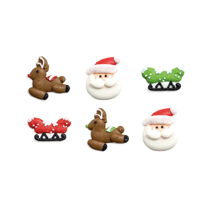 Santa Claus Sugar Decorations – Handmade, 6 pcs (Clearance) - Canadian Distribution - Ships Free Within Canada on Orders Above CAD $199