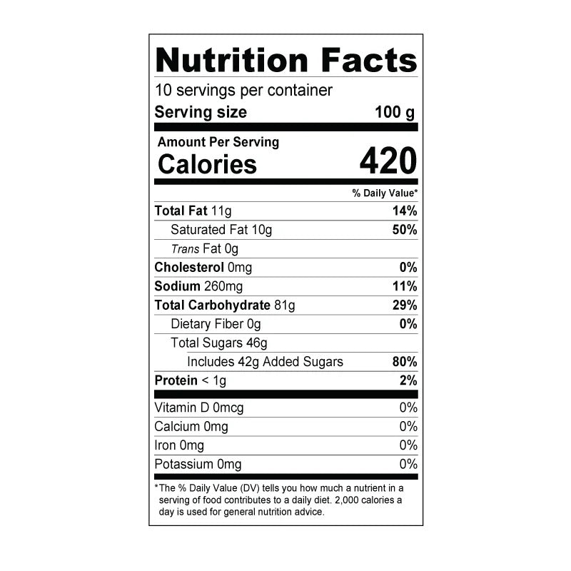 Snow Ice Powder - Strawberry | 2.2 lbs. bag Nutritional Info