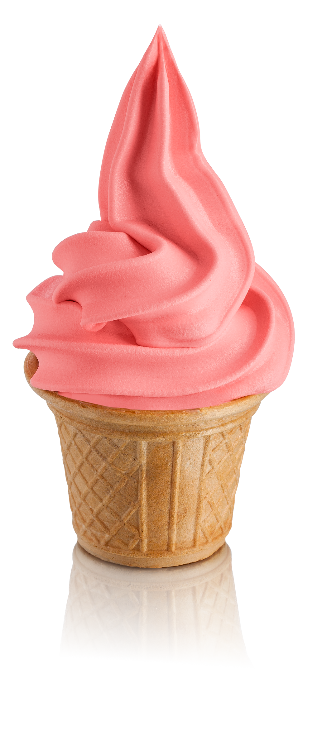 Watermelon Soft Serve Gelato on a cone made with Rubicone watermelon ready base 