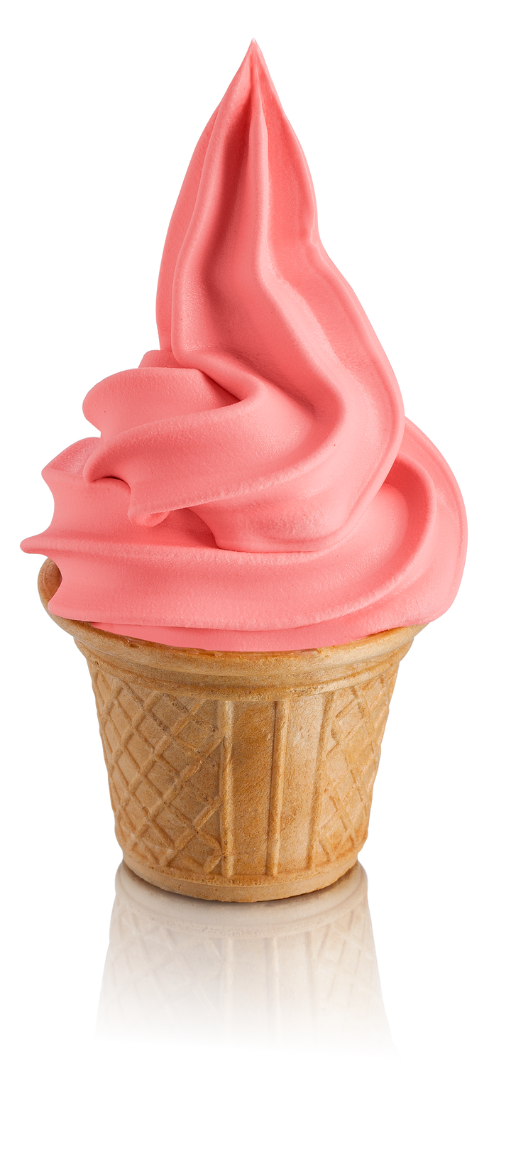Watermelon Soft Serve Gelato on a cone made with Rubicone watermelon ready base 