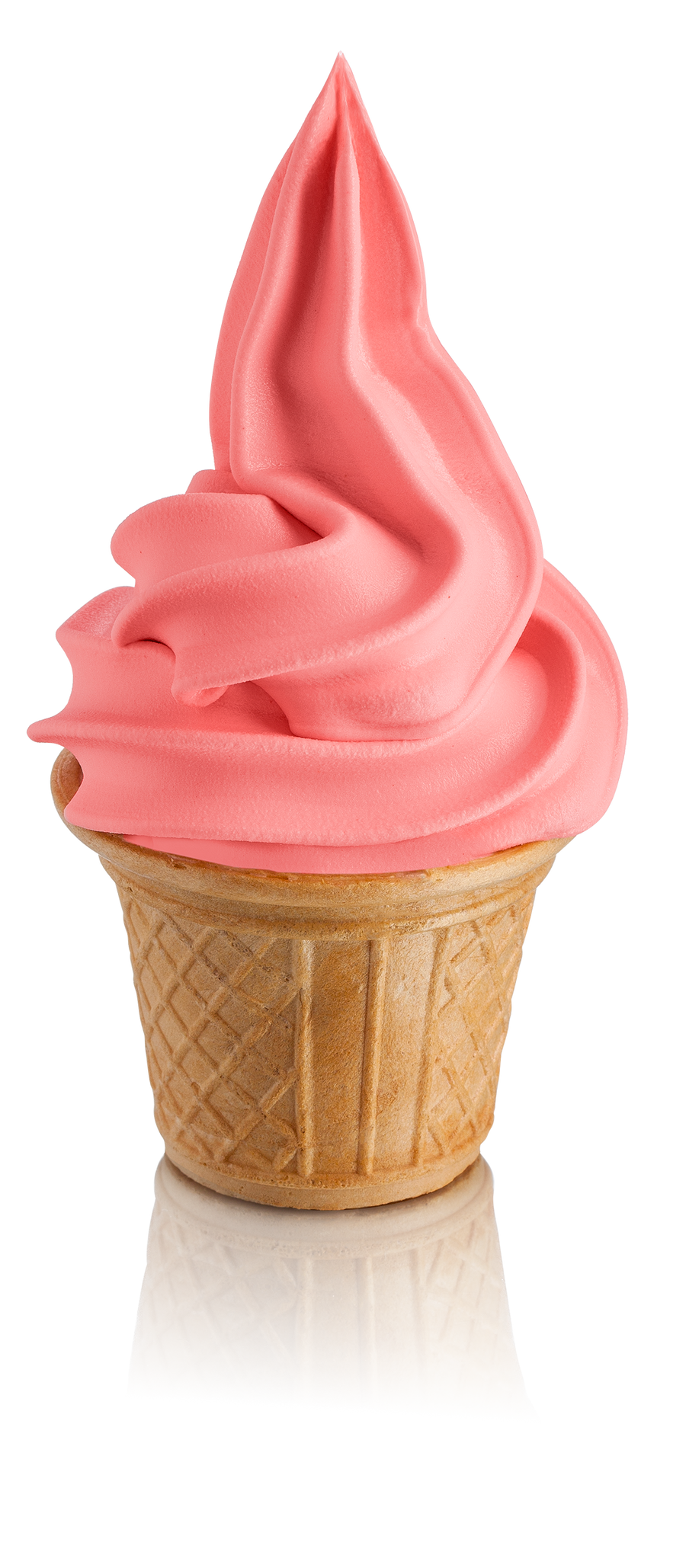 Watermelon Soft Serve Gelato on a cone made with Rubicone watermelon ready base 