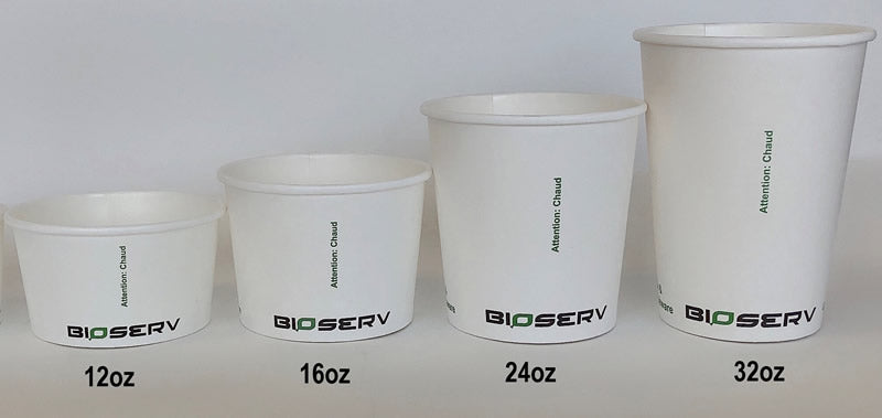 White Bioserv Soup Cup - 6/8/12/16/24/32 oz - 1000cs