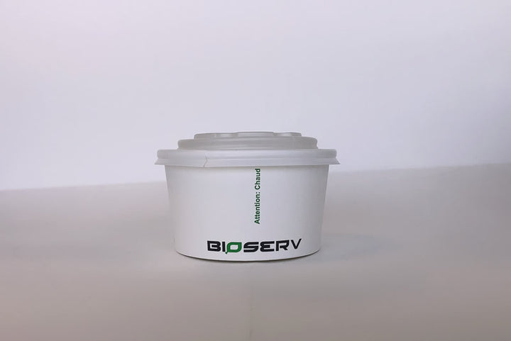 12-32 oz. Large Soup Cup Lid PLA 500cs BPI - Disposable Take Away Food Packaging - Canadian Distribution