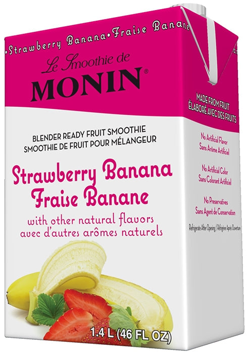 Strawberry Banana Fruit Smoothie Mix - Monin Canada - 6 x 46 oz