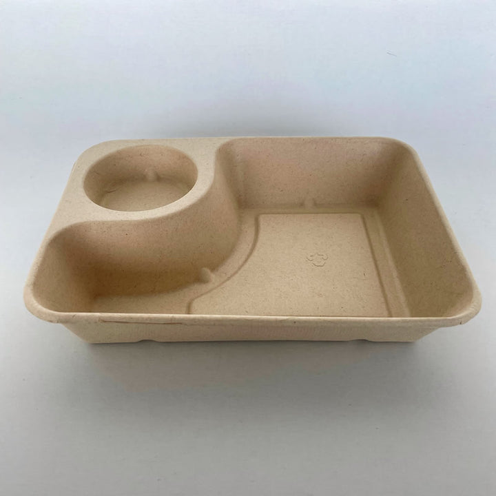  9"x 6" Sugarcane Tray 2 Compartment Portion Cup 500cs