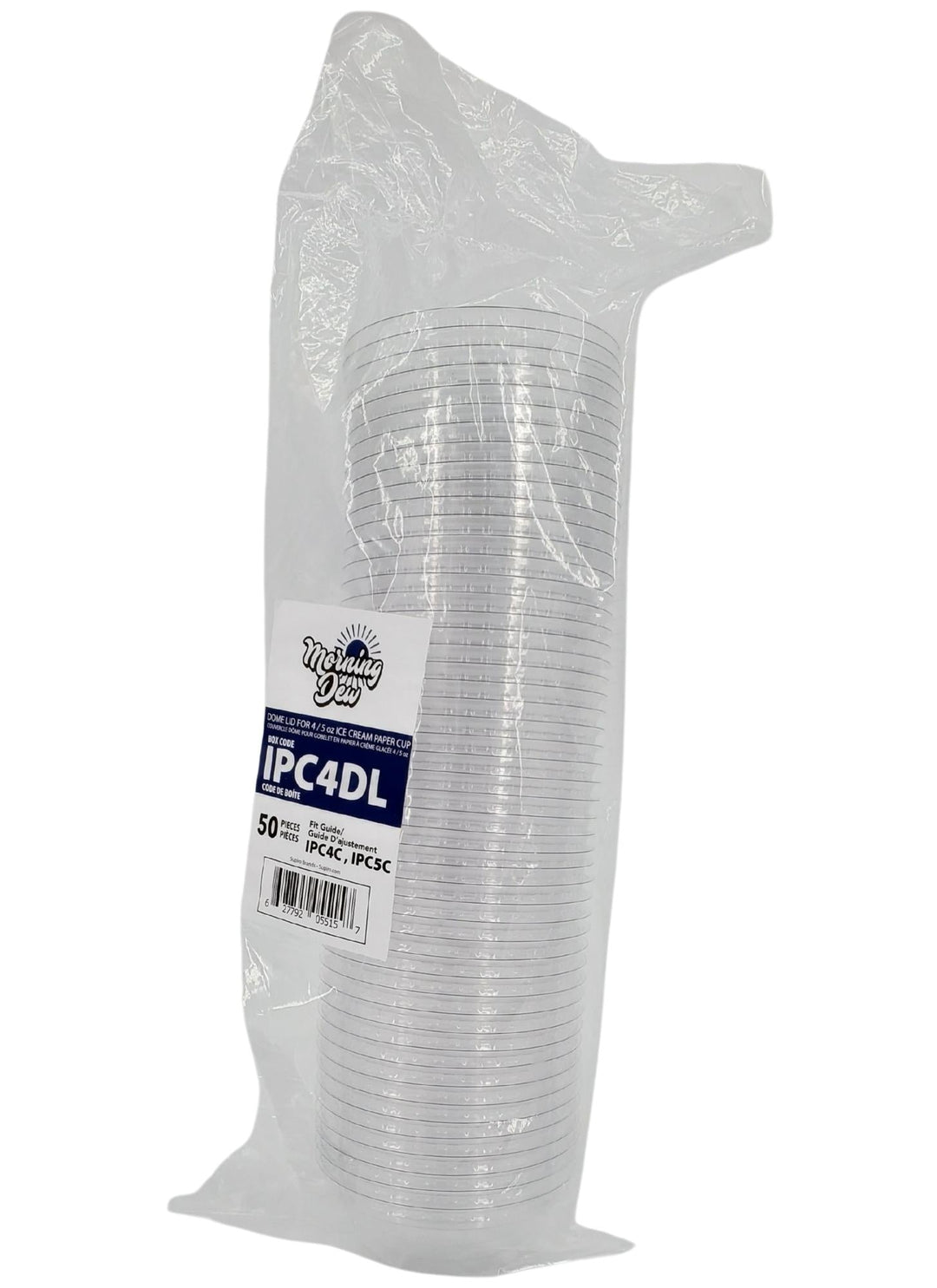 Morning Dew - Dome Lid for 4 / 5 oz Ice Cream Paper Cup - 20 x 50 count