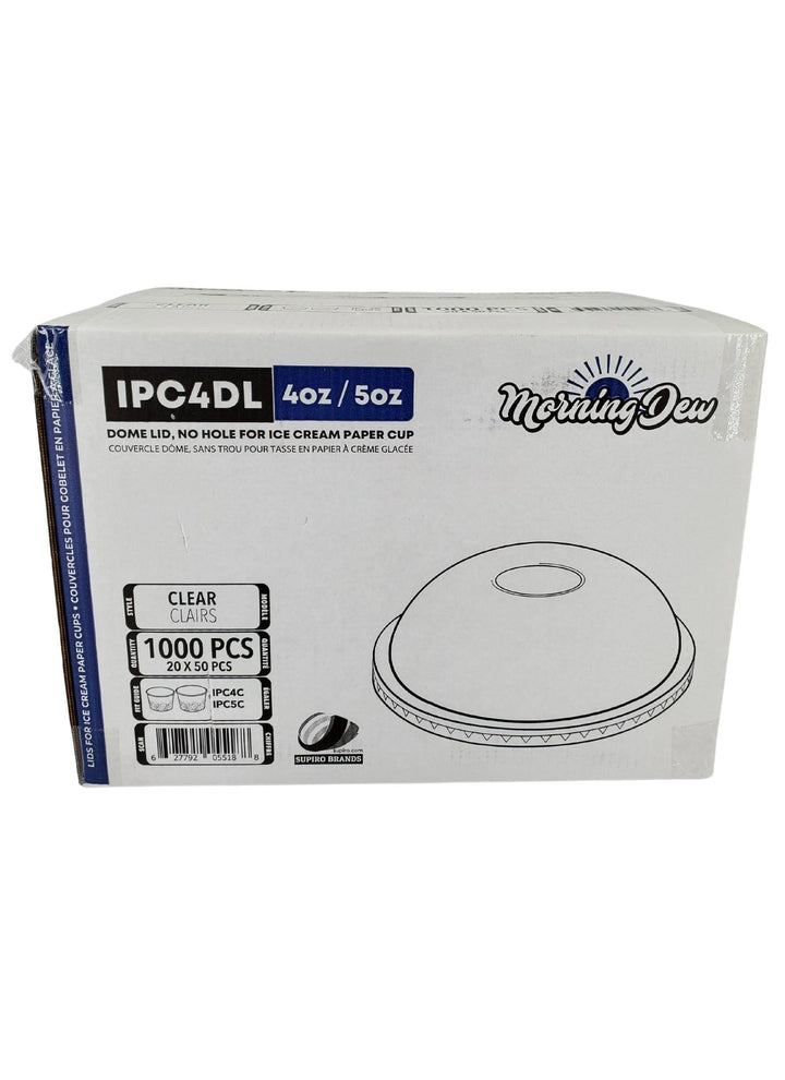 Morning Dew - Dome Lid for 4 / 5 oz Ice Cream Paper Cup - 20 x 50 count