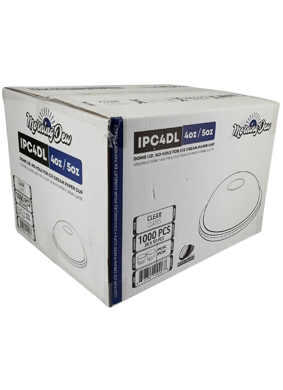 Morning Dew - Dome Lid for 4 / 5 oz Ice Cream Paper Cup - 20 x 50 count