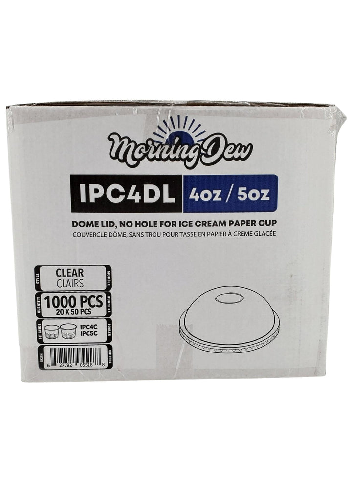 Morning Dew - Dome Lid for 4 / 5 oz Ice Cream Paper Cup - 20 x 50 count