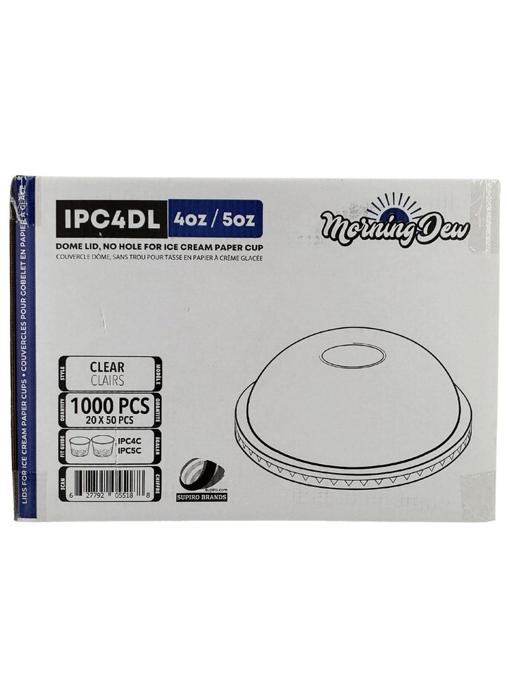 Morning Dew - Dome Lid for 4 / 5 oz Ice Cream Paper Cup - 20 x 50 count