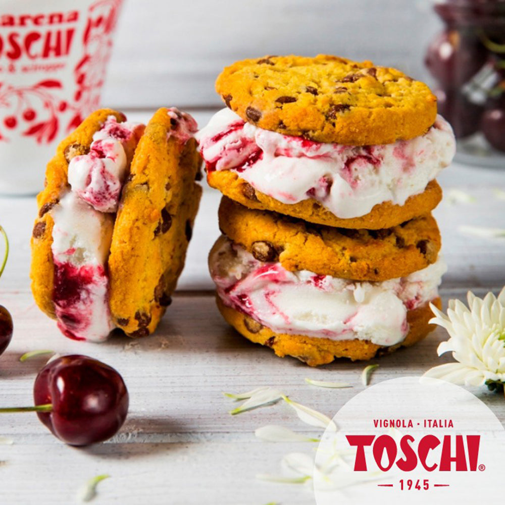 TOSCHI Amarena Candied Sour Black Cherries in Syrup, 1kg - Canadian Distribution - Ships Free Within Canada on Orders Above CAD $199