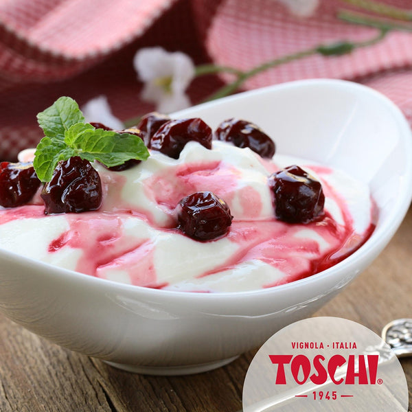 TOSCHI Amarena Candied Sour Black Cherries in Syrup, 1kg - Canadian Distribution - Ships Free Within Canada on Orders Above CAD $199