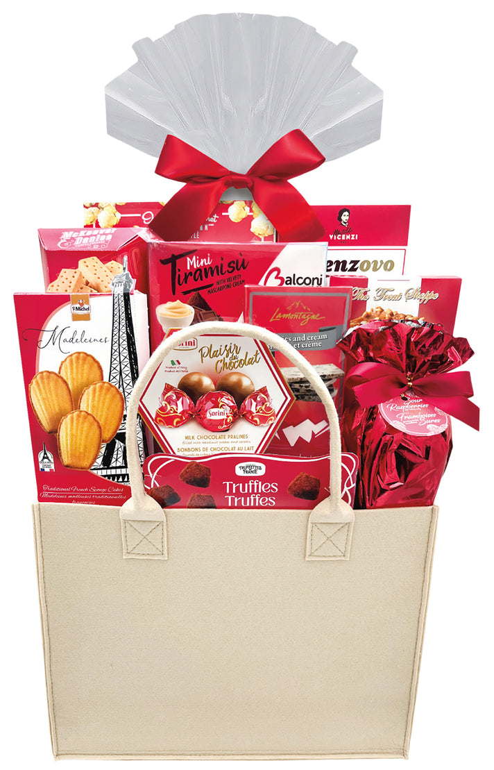 Temptations Gift Basket - Reusable Tote Included - 1.7 KG - Made in Canada from Domestic and Imported Ingredients - Canadian Distribution