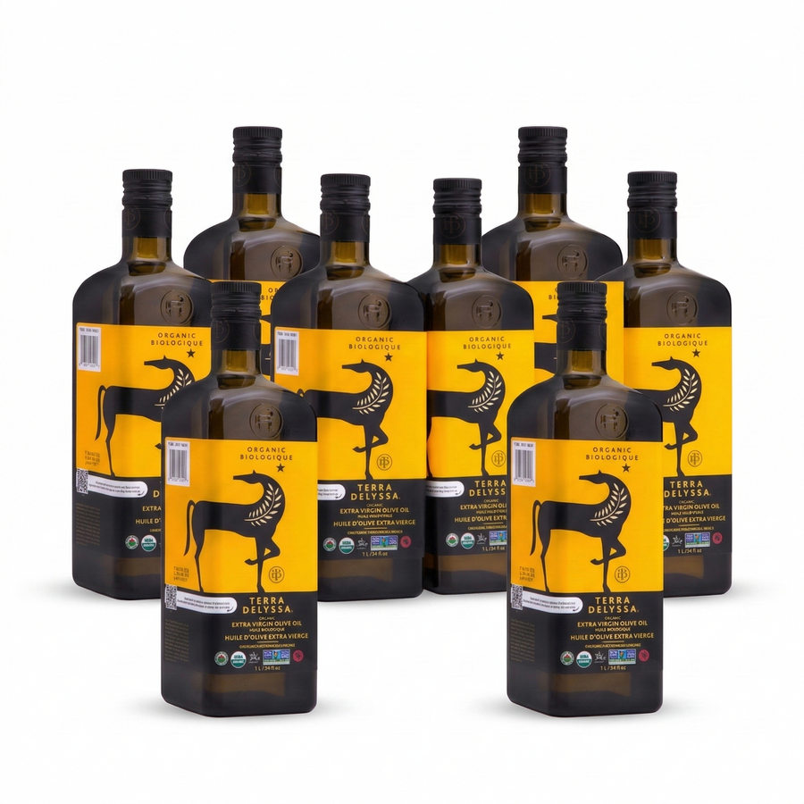 Terra Delyssa Organic Extra Virgin Olive Oil - 8 × 1 L - Grocery and Food Items - Canadian Distribution