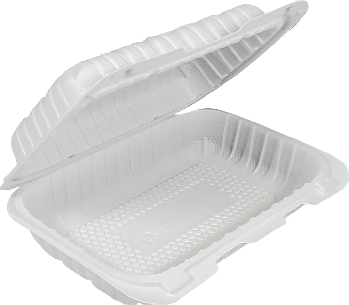 Eco-Craze - MFPP Clamshell Container - 9x6x2.3 - Vented - White