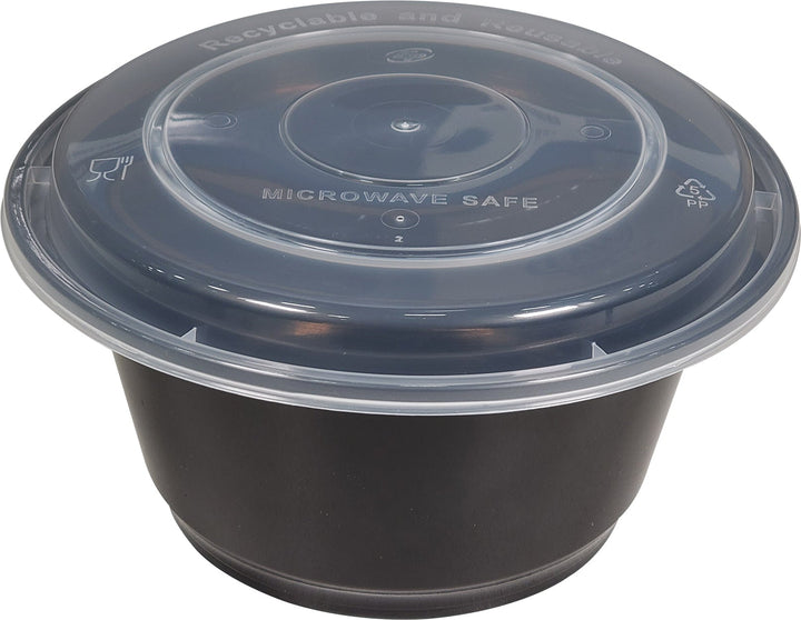 Rhino - Heavy 28oz Rectangular Combo Container - Black